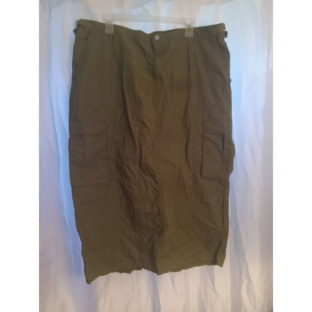 XL Wild Fable Women Skirt A Line Midi Cargo Pockets Back Split Green